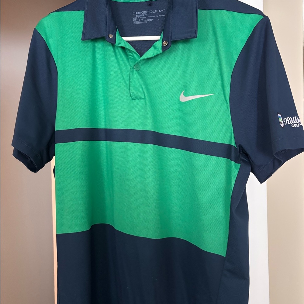 Nike Green and Navy Golf Polo Shirt